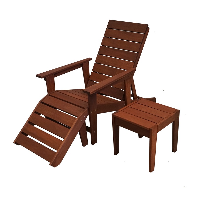 Buy Lazio Deck Chair with Bonus Ottoman and Side Table Set MyDeal