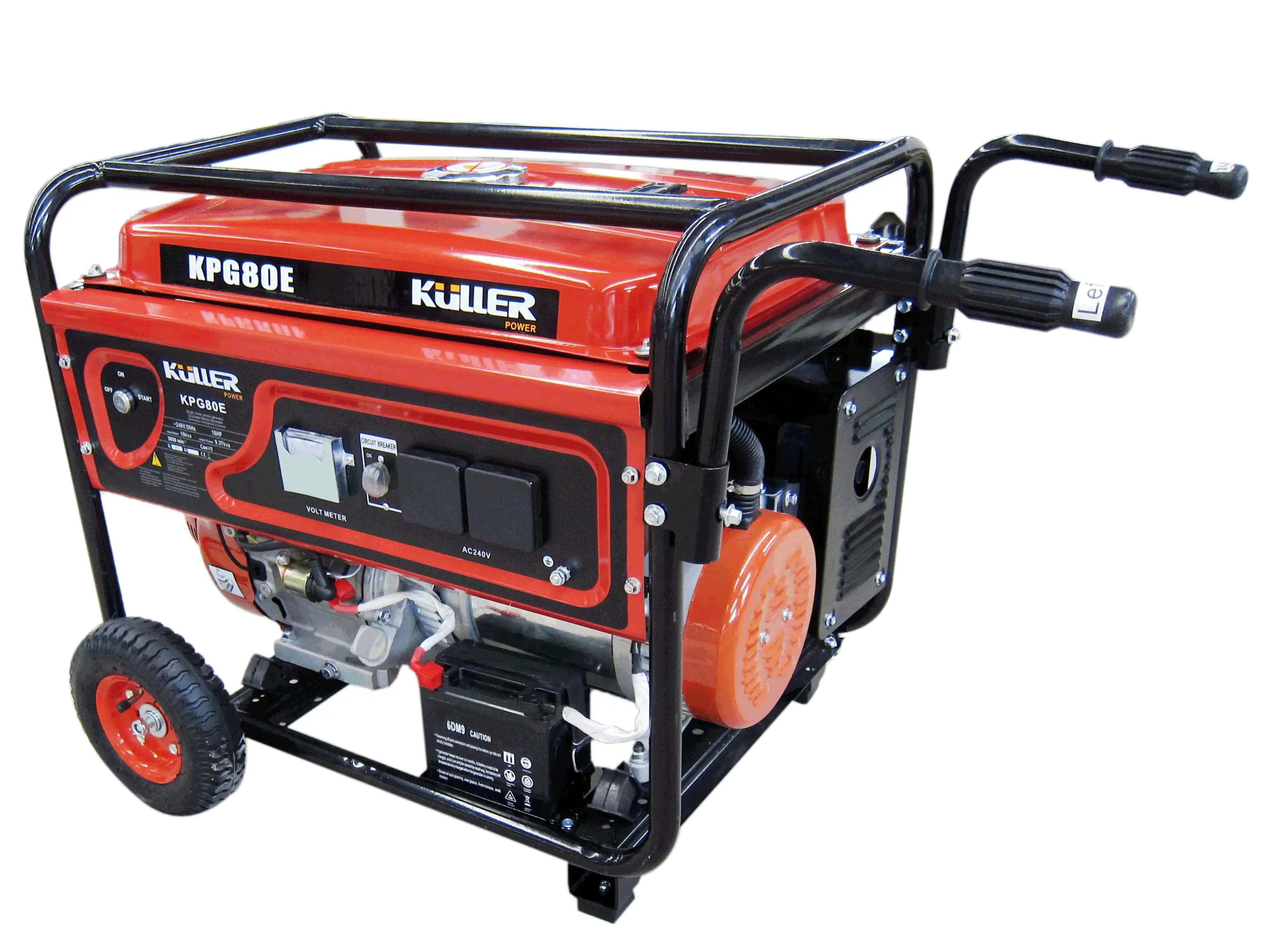 KULLER 18HP 8000w Max/7500w Rated Single Phase Petrol Backup Generator Australia