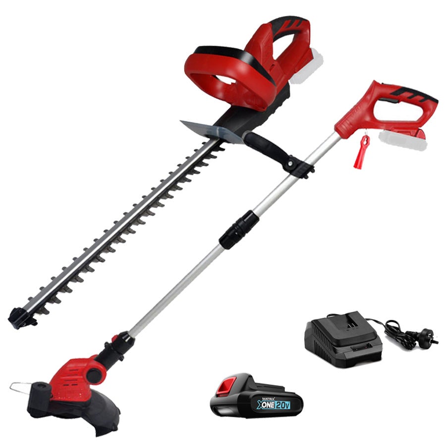 MATRIX 20v X-ONE Grass Trimmer Hedge Trimmer 2in1 Combo Kit