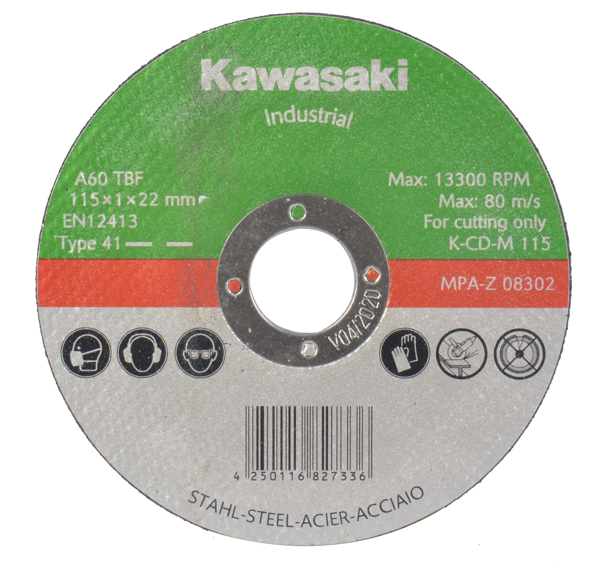 Kawasaki 115m Flat Cut-off Wheels for Metal