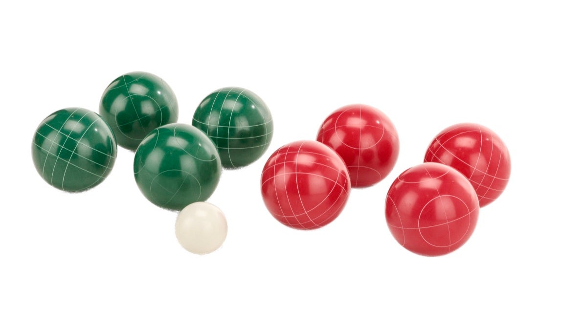 Deluxe 8 Resin Bowls Bocce Game Set Red & Green w/ Rules
