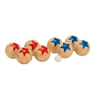 Deluxe 8 Wooden Ball Bowls Bocce Game Set w/ Rules