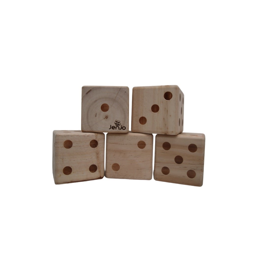 Giant Wooden Dice Game Set with Scorecards