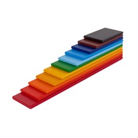Kids Rainbow Wooden Building Planks Set 11pcs
