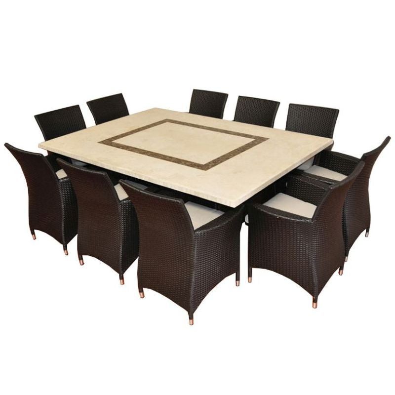 Caesar Stone Outdoor 10 Seat Dining Set in Charcoal