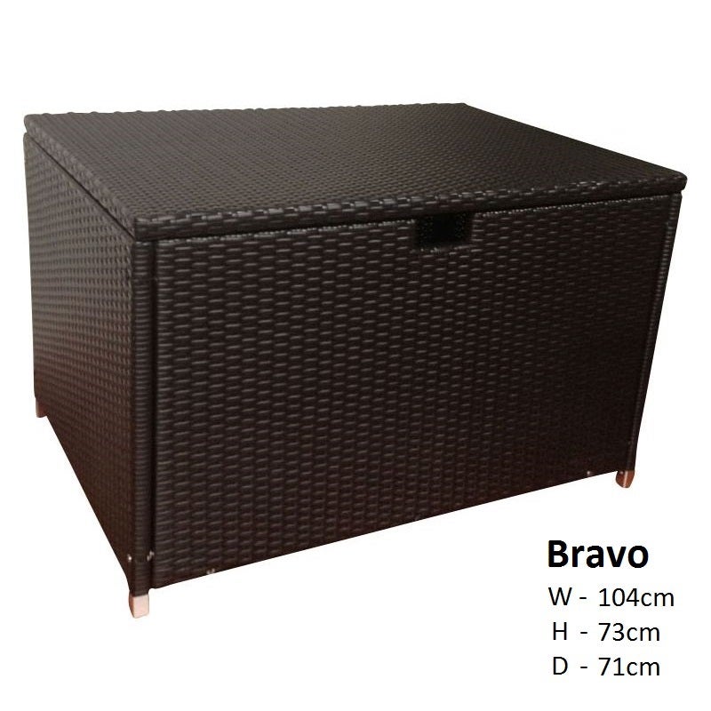 Bravo Medium Outdoor Wicker Storage Box in Charcoal
