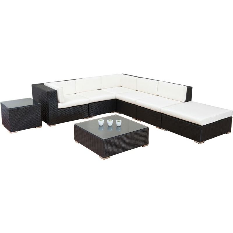 California Outdoor 6 Seat Lounge Set in Charcoal