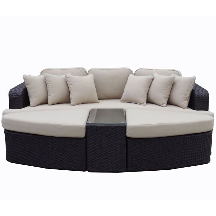 Noosa Day Bed Sofa Lounge in Turkish Coffee & Latte