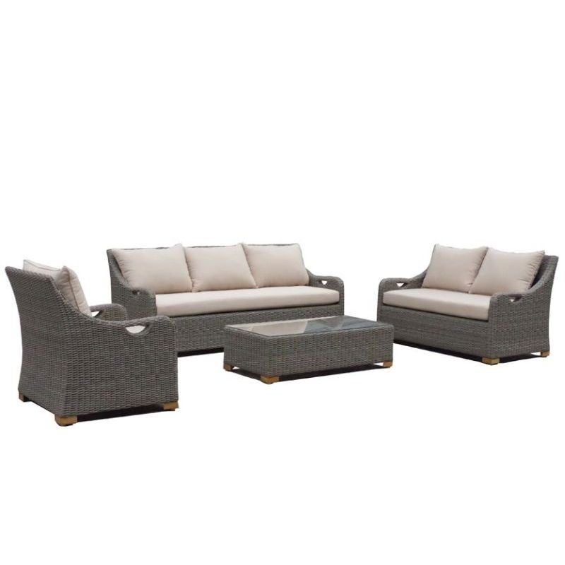 Randwick Outdoor 6 Seat Wicker Lounge Set in Grey