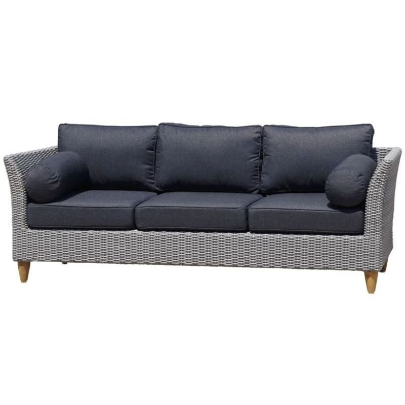 Carolina Outdoor 3 Seat Lounge Sofa in Brushed Grey