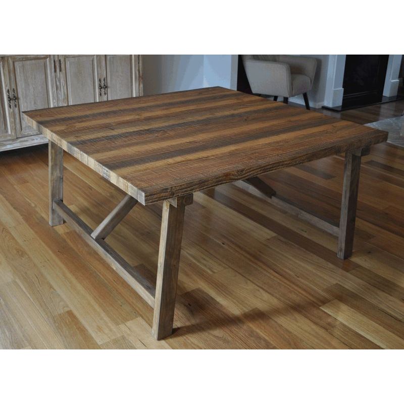 Farmhouse Rustic Timber Square Dining Table 1.5m