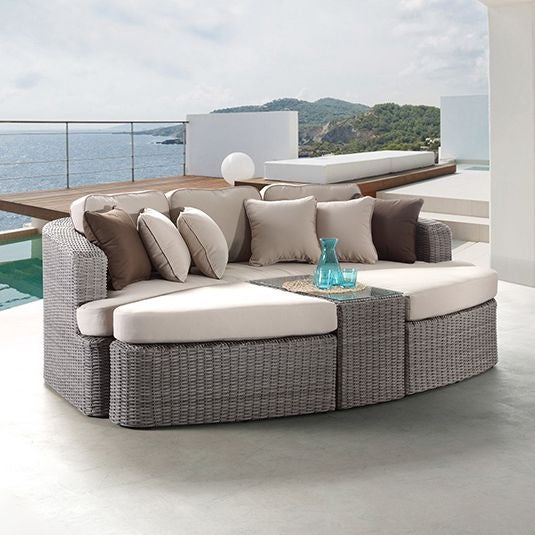 Noosa Outdoor Day Bed Sofa Lounge in Brushed Grey