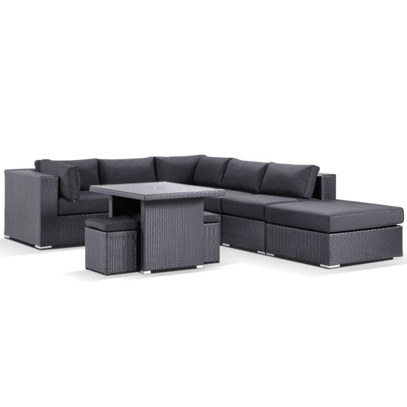 California Outdoor 8 Seat Lounge Set w Dining Table