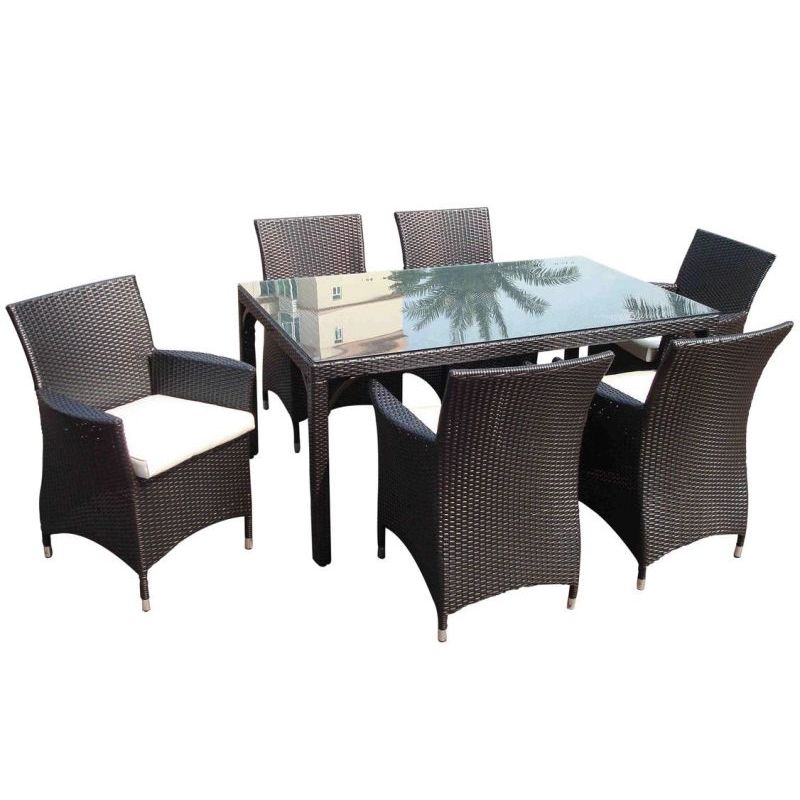 Roman Outdoor Dining Set 6 Seater Charcoal Wicker