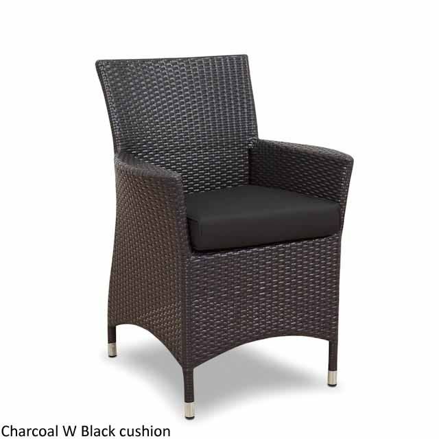 Roman Outdoor Wicker Aluminium Chair in Black