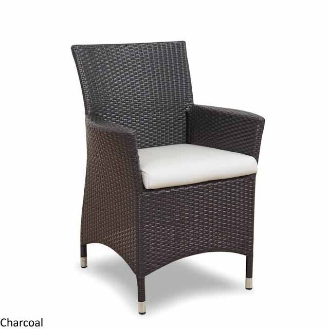 Roman Outdoor Wicker Aluminium Chair in Charcoal