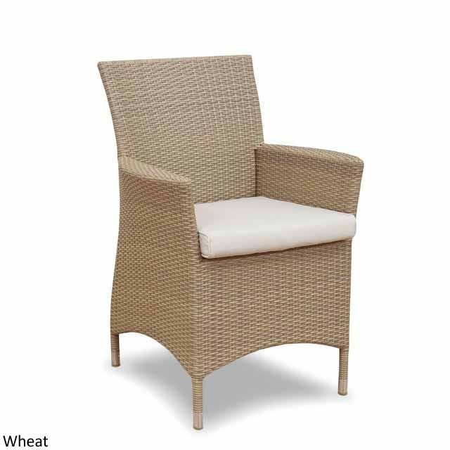 Roman Outdoor Wicker Aluminium Chair in Wheat
