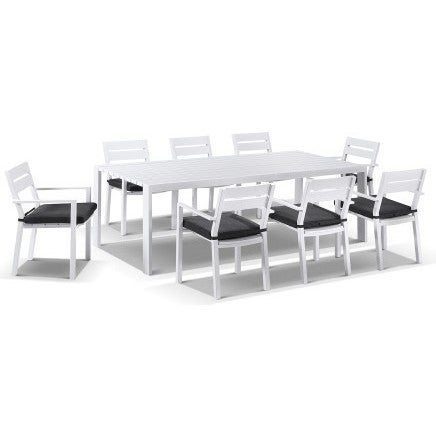 Capri 9 Piece Outdoor Dining Setting in White