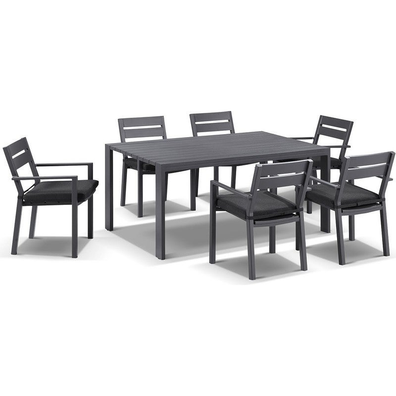 Capri 7 Piece Outdoor Dining Setting in Charcoal