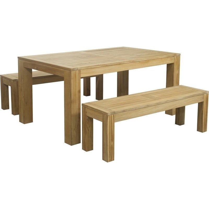 Entertainer Outdoor Dining Table w/ 2 Benches 1.7m