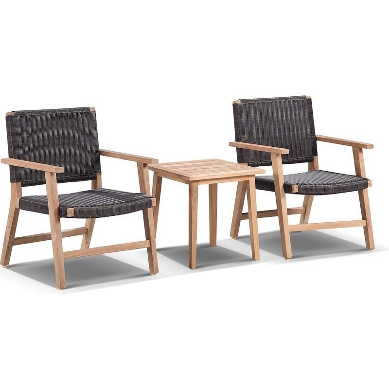 Hamilton 2 Seat Timber & Wicker Outdoor Lounge Set