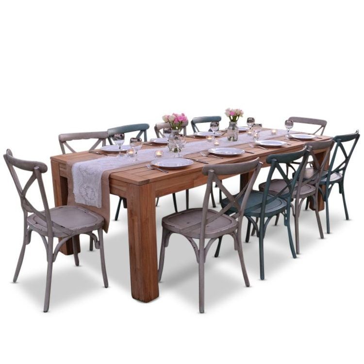 Entertainer 10 Cross Chair Dining Set w/ 2.5m Table