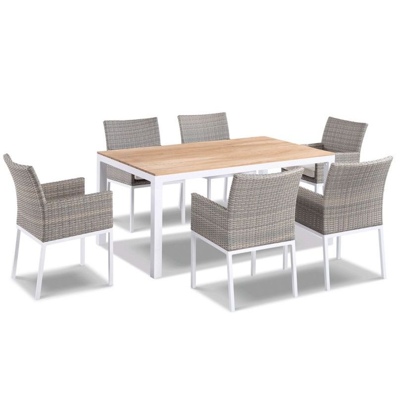 Tuscany Outdoor 6 Seat Dining Set Seagrass Wicker
