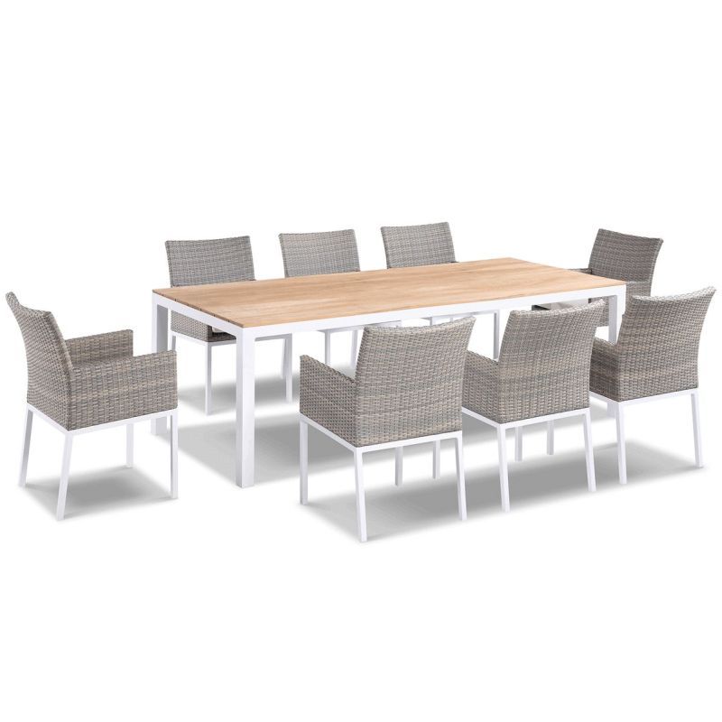 Tuscany Outdoor 8 Seat Dining Set Seagrass Wicker