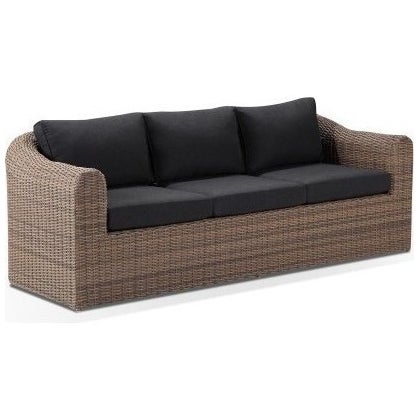 Subiaco Outdoor 3 Seat Wicker Sofa w/ Grey Cushions