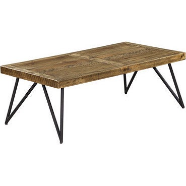 Mid Century Barnhouse Iron & Timber Rustic Coffee Table 1.3m