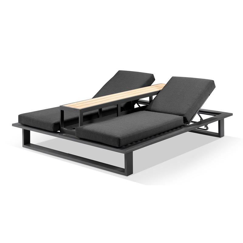 Buy Arcadia Aluminium Double Sun Lounge Daybed With Table MyDeal