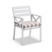 Balmoral 3.55m Teak Top Aluminium Table with 12 Kansas Dining Chairs with Sunbrella Cushions - Outdoor Aluminium Dining Settings