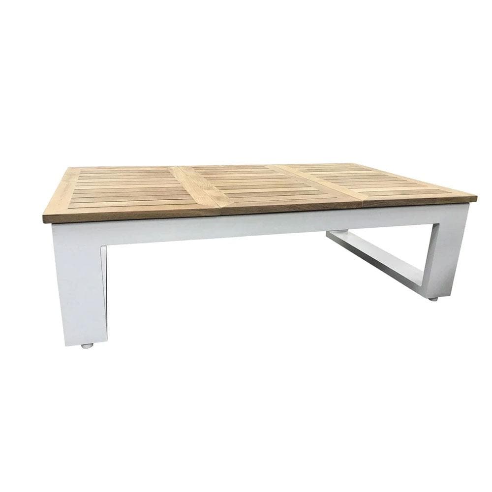 Balmoral Outdoor Teak Top Aluminium Coffee Table With Fold Out Sides