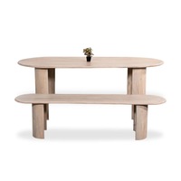 Beaumont Indoor Wooden Dining Table with Bench Seats Setting - Dining Settings