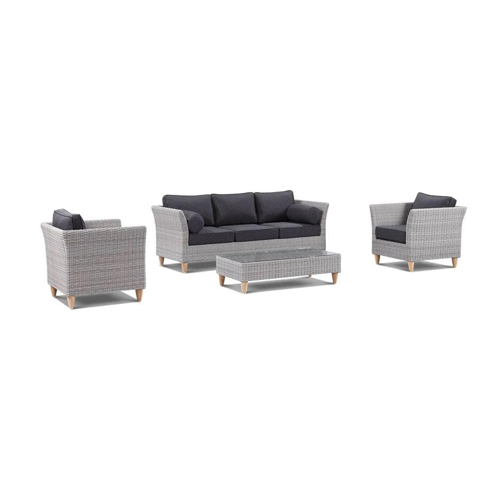 Carolina 3+1+1 Seater Outdoor Wicker Patio Lounge Set With Coffee Table - Harper