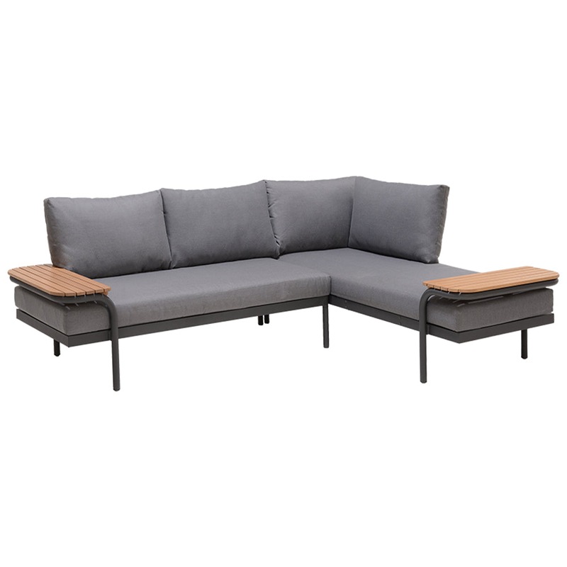 Buy Geelong Outdoor Teak Timber And Aluminium Corner Lounge MyDeal