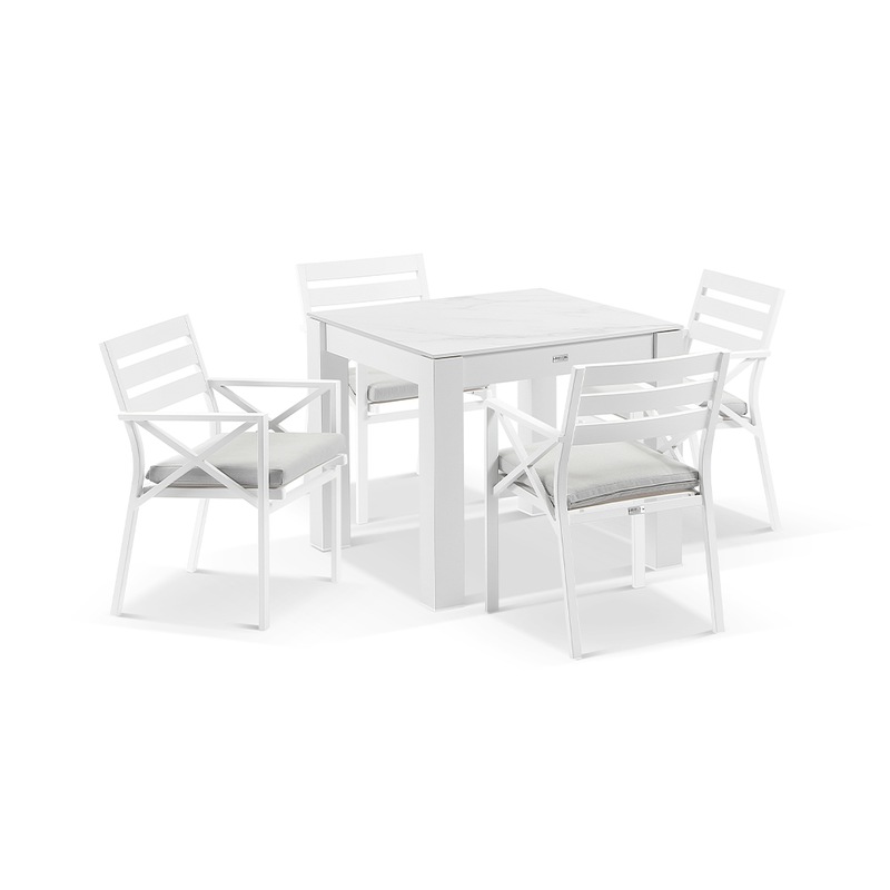 Buy Hugo Outdoor 4 Seater Square Ceramic And Aluminium Dining Table