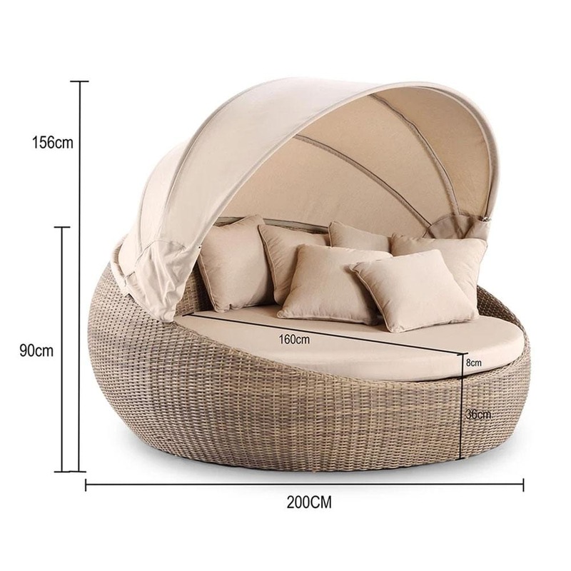 Buy Large Newport Outdoor Wicker Round Daybed With Canopy Kimberly