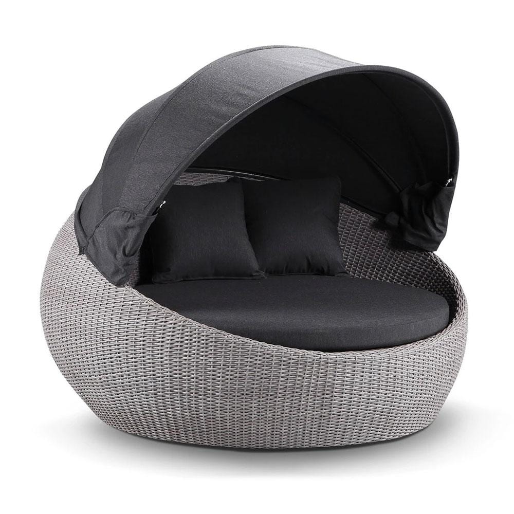 Newport Outdoor Round Wicker Daybed With Canopy - Kimberly - MyDeal