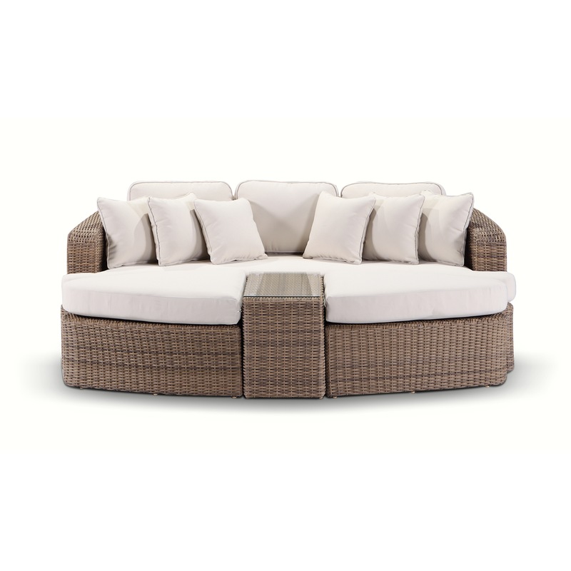 Buy Noosa Outdoor Modular 4 Piece Daybed In Half Round Wicker MyDeal