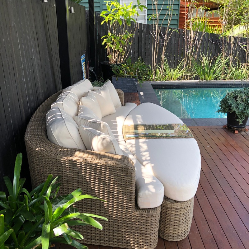 Noosa Outdoor Modular 4 Piece Daybed In Half Round Wicker MyDeal