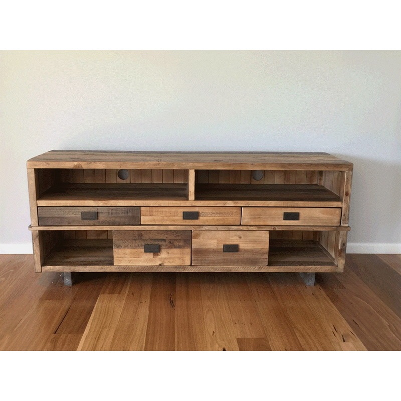 Buy Rustic Industrial Indoor Timber Cabinet Tv Entertainment Unit ...