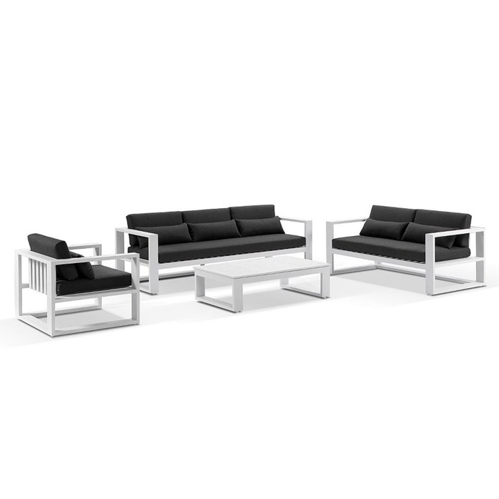 Endora 6 Seat Corner Outdoor Lounge Set in Black MyDeal