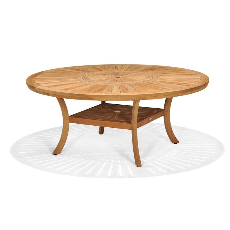 Solomon 1.8m Round Teak Timber Outdoor Dining Table