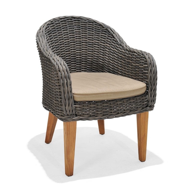 Solomon Wicker and Teak Dining Chair