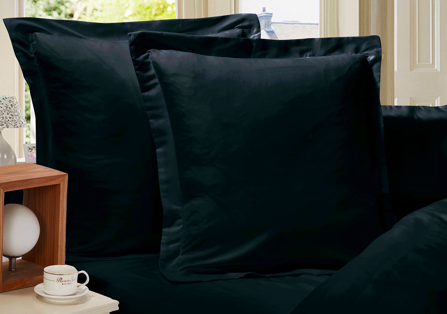 Super Soft Premium European Pillowcases 2-Pack - Black
