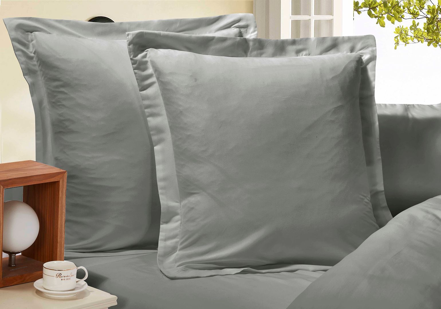 Super Soft Premium European Pillowcases 2-Pack - Grey
