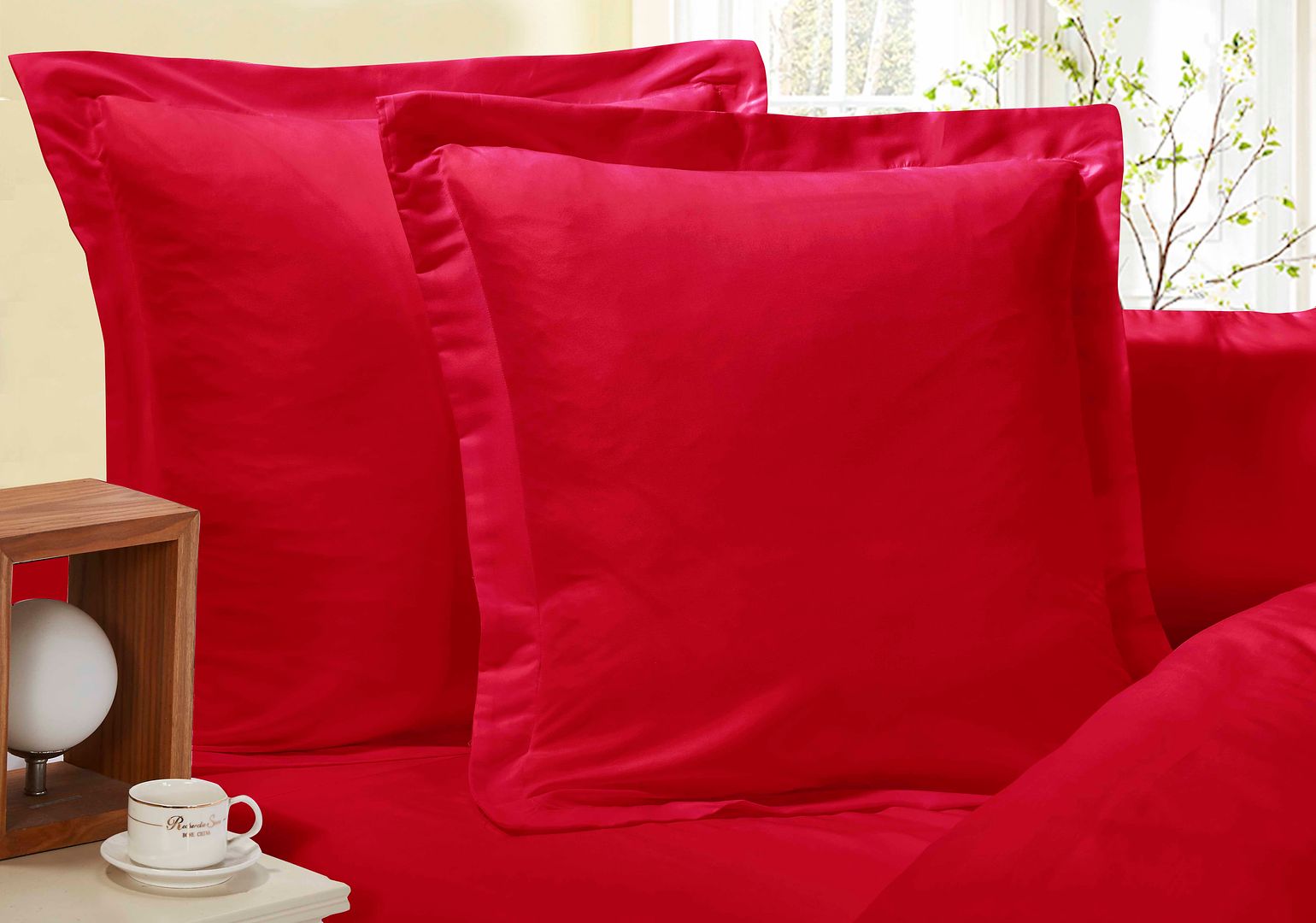 Super Soft Premium European Pillowcases 2-Pack - Red
