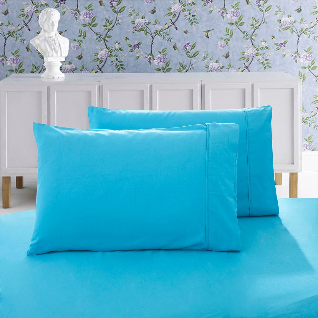 Super Soft Premium King Size Pillowcases 2-Pack - Light Blue