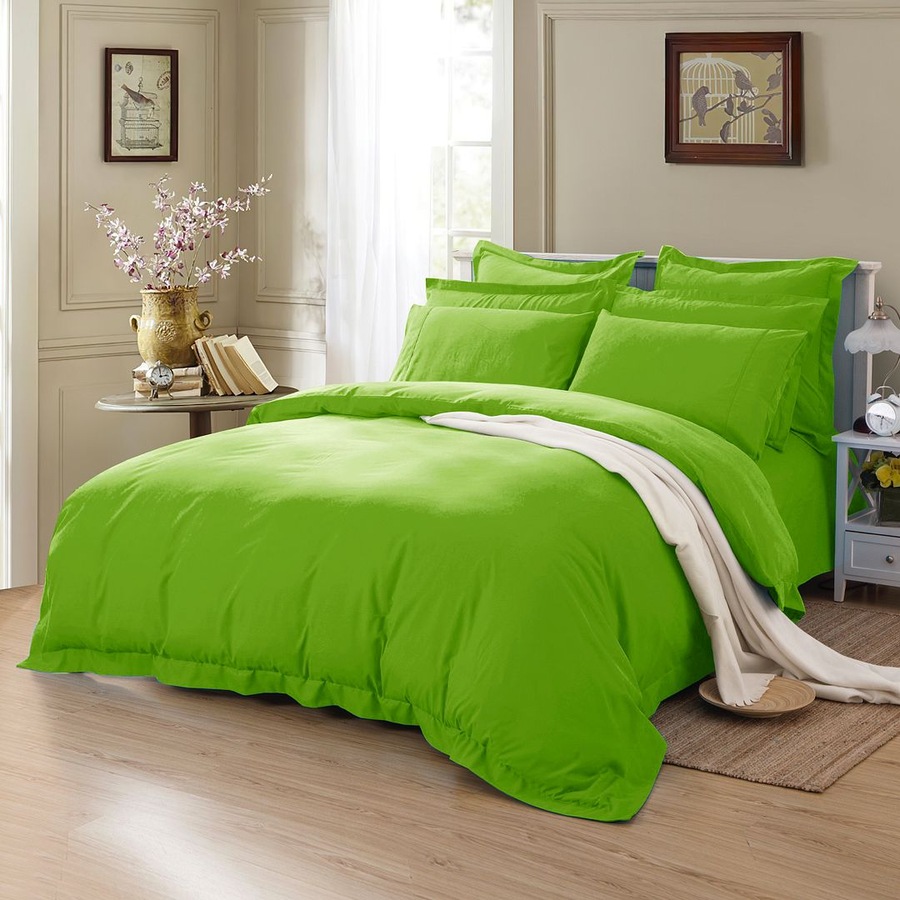 Super Soft Tailored KING SINGLE Size Quilt/Doona/Duvet Cover Set - Green
